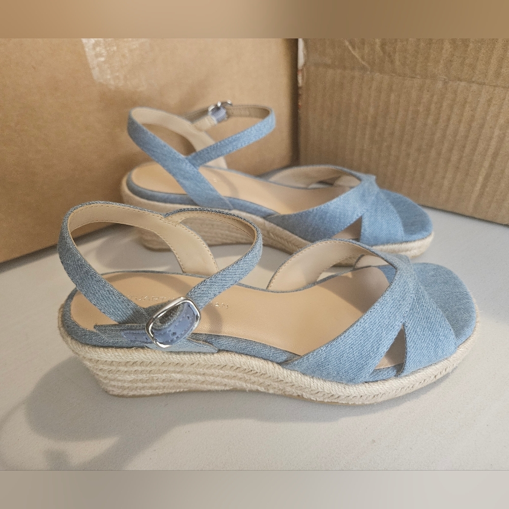 Stuart Weitzman Denim Espadrille Sandals